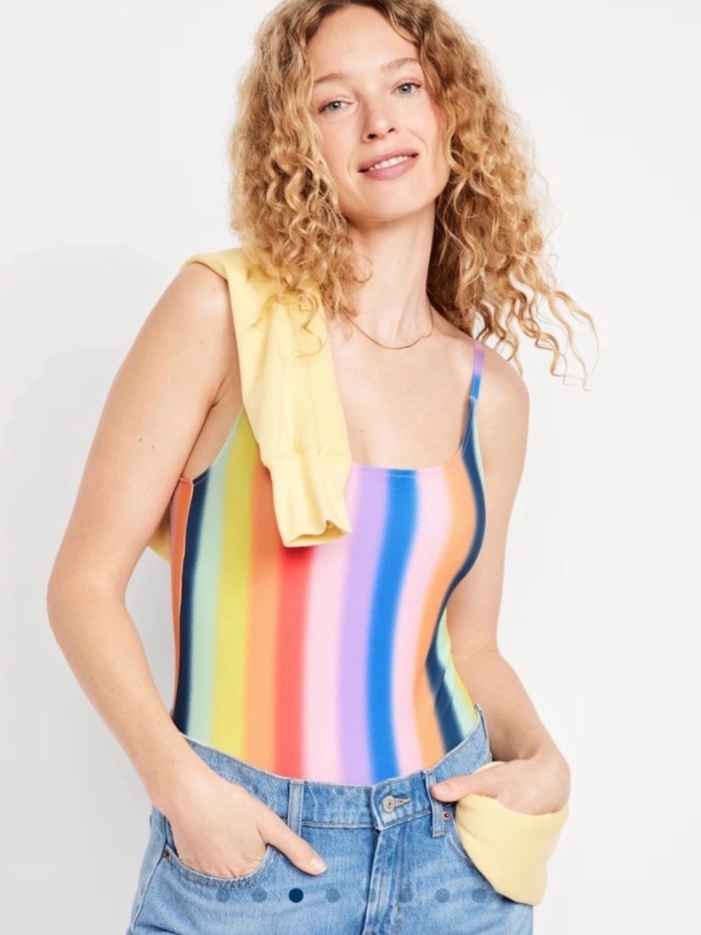Old Navy  rainbow  stripe one-piece swimsuit xs